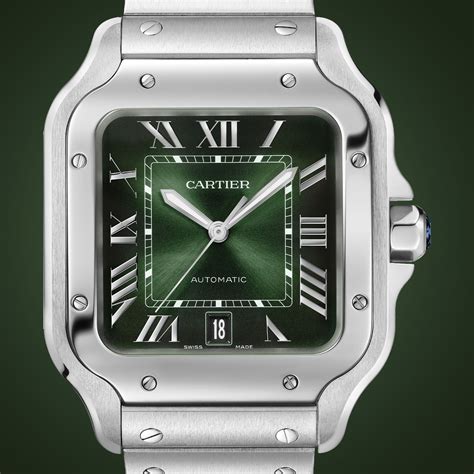 cartier green dial|Cartier santos large green.